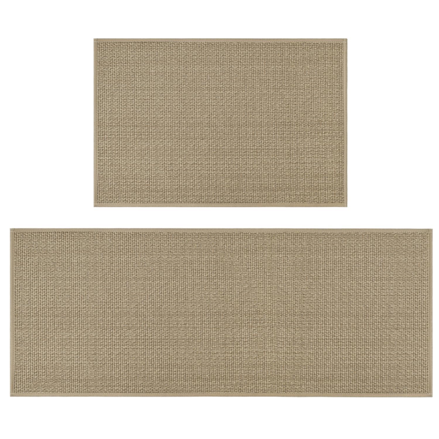 Artoid Mode Washable Non Slip Kitchen Rugs and Mats Set of 2, Rubber Backing Absorbent Kitchen Mats for Floor Front of Sink - 17x29 and 17x47 Inch