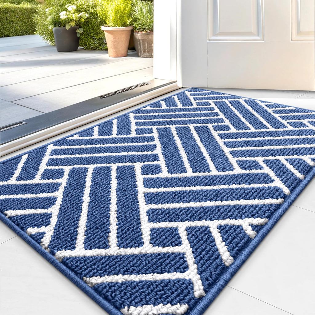 OLANLY Indoor Door Mat, 32x20 Inch, Dirt Resistant and Absorbent, Non-Slip Rubber Backing Floor Mats, Easy Clean Low-Profile Doormat for Entryway, Front Door, and Inside Entrance, Grey