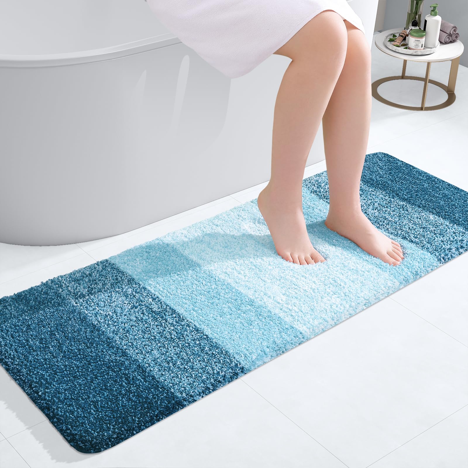 OLANLY Bathroom Rugs Mat 30x20, Extra Soft Absorbent Microfiber Bath Rugs, Rubber Backing, Quick Dry, Machine Washable Bath Mats for Bathroom Floor, Tub and Shower, Home Decor Accessories, Grey