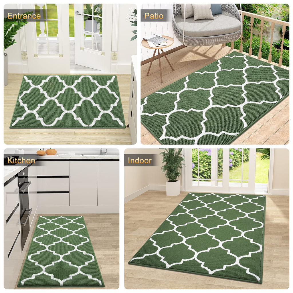 OLANLY Indoor Door Mat, 32x20, Non-Slip Absorbent Resist Dirt Entrance Mat, Washable Low-Profile Inside Floor Doormats for Entryway, Grey