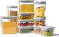 CAROTE Easy-open Airtight Food Storage Containers with Lids, 20 PCS Durable Plastic Kitchen Storage Containers for Dry Food/Fruit, Leakproof, BPA-Free, Sage Green/Grey