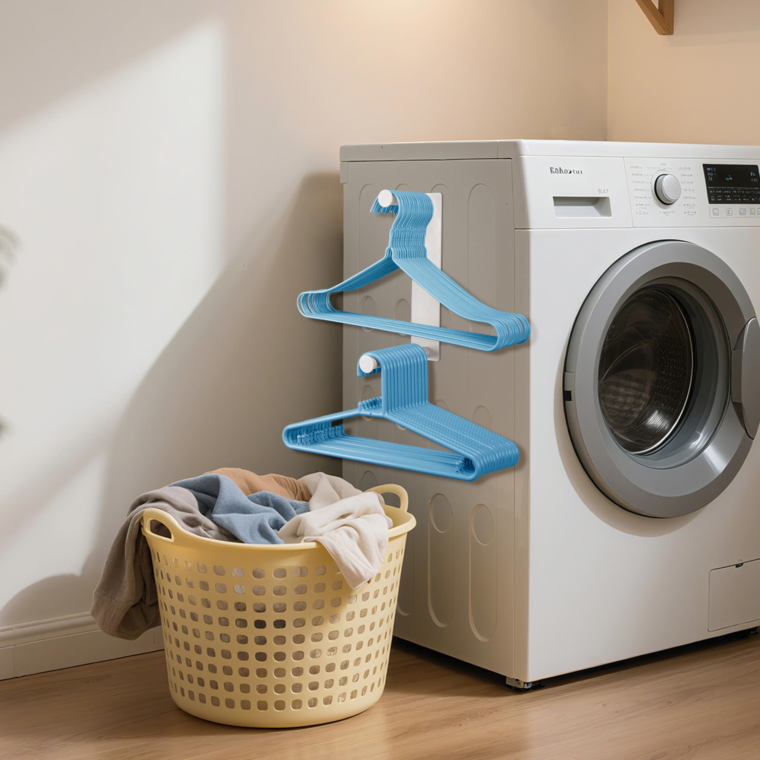 RedCall Magnetic Hanger Organizer for Washing Machine,Strong Magnet Hanger Storage Rack for Laundry Room Organization,Stacker Holder (White)