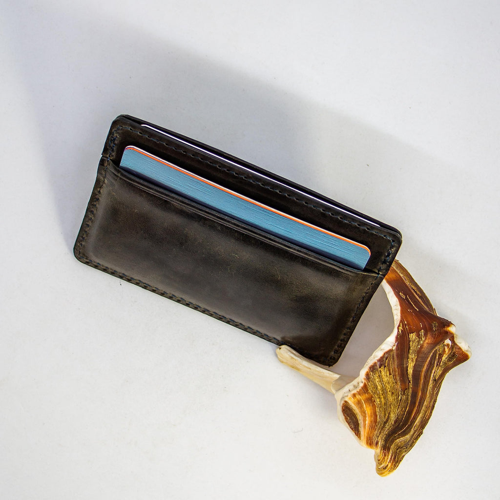 TWIN ENGINE COFFEE Handcrafted Leather Minimalist Wallet/Card Holder Wallet with 6 card capacity and cash pocket/Hand Stitched Top Grain/Slim/Perfect Gift/Men’s and Women’s/Origin Creations (Purple)