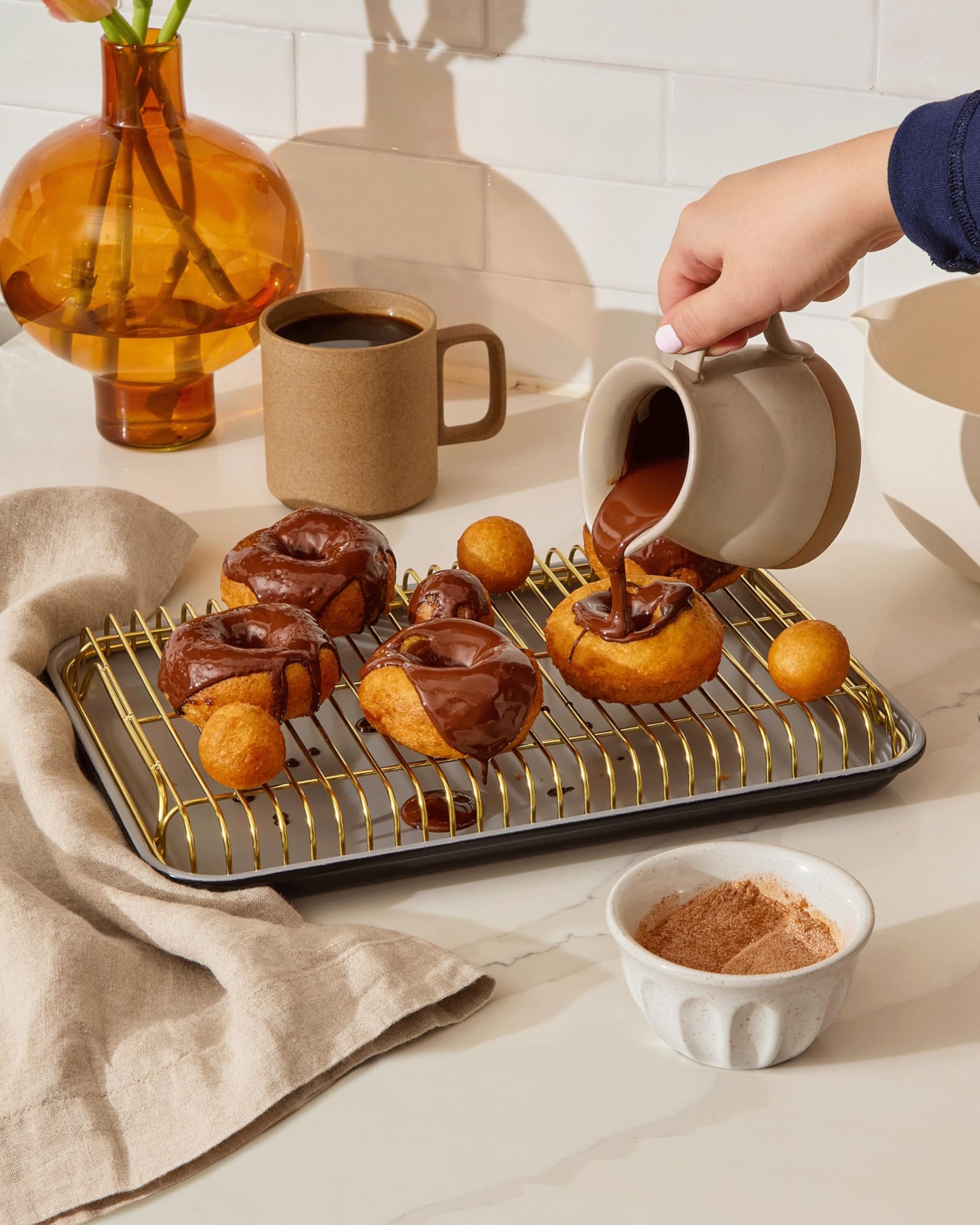 Caraway Stainless Steel Cooling Rack - 18" x 13" - For Cooling Baked Goods, Icing, & More - Designed to Fit Into Our Large Baking Sheet