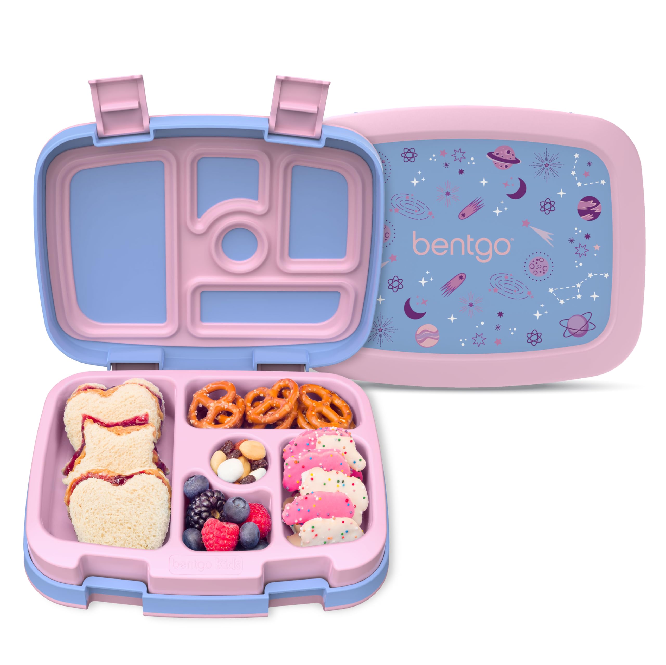 Bentgo Kids Prints Leak-Proof, 5-Compartment Bento-Style Kids Lunch Box - Ideal Portion Sizes for Ages 3-7, Durable, Drop-Proof, Dishwasher Safe, & PFAS & BPA-Free Materials (Unicorn)