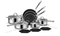 SNOWCLAD Pots and Pans Set Non Stick, 10 Pcs Hybrid Stainless Steel Cookware Sets, Non Stick Frying Pans, Saucepans, Saute Pan & Stock Pot, PFOA Free Kitchen Skillet,Induction Compatible