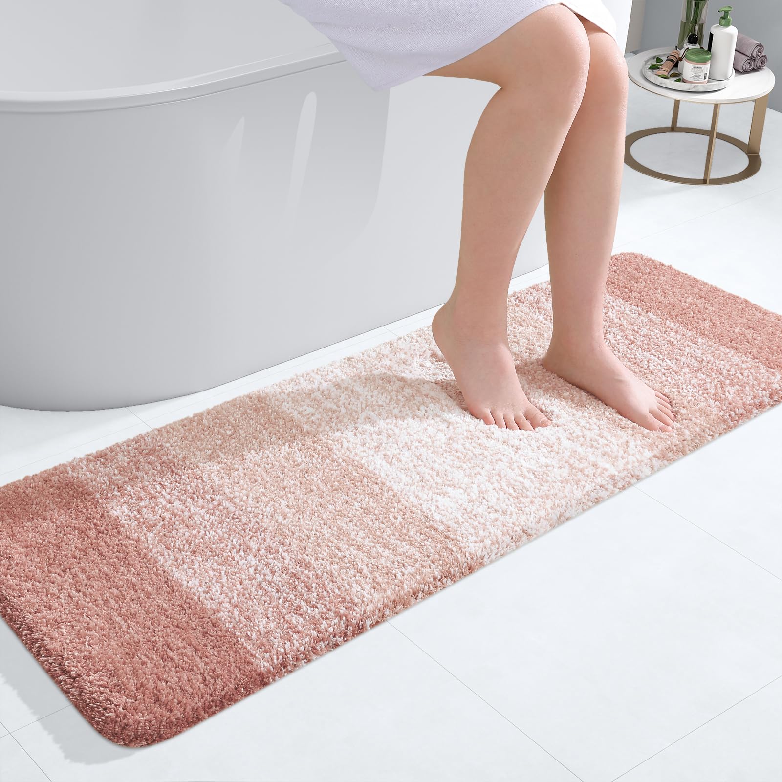 OLANLY Bathroom Rugs Mat 30x20, Extra Soft Absorbent Microfiber Bath Rugs, Rubber Backing, Quick Dry, Machine Washable Bath Mats for Bathroom Floor, Tub and Shower, Home Decor Accessories, Grey