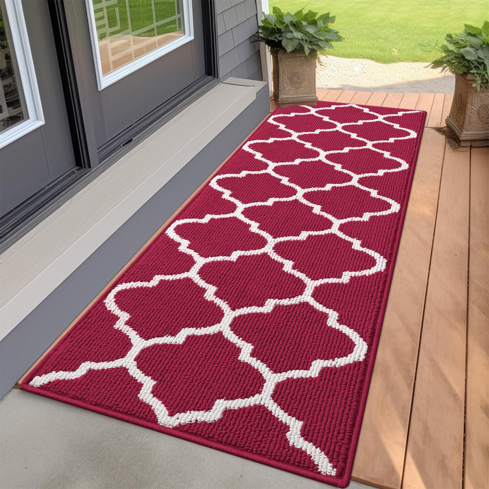 OLANLY Indoor Door Mat, 32x20, Non-Slip Absorbent Resist Dirt Entrance Mat, Washable Low-Profile Inside Floor Doormats for Entryway, Grey
