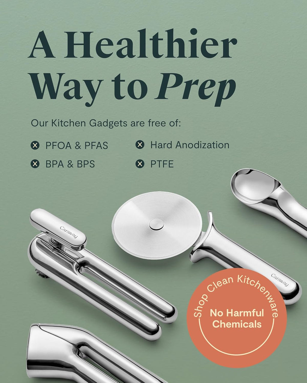 Caraway Can Opener - Non Toxic Stainless Steel - Essential Kitchen Tool - Ergonomic Handle