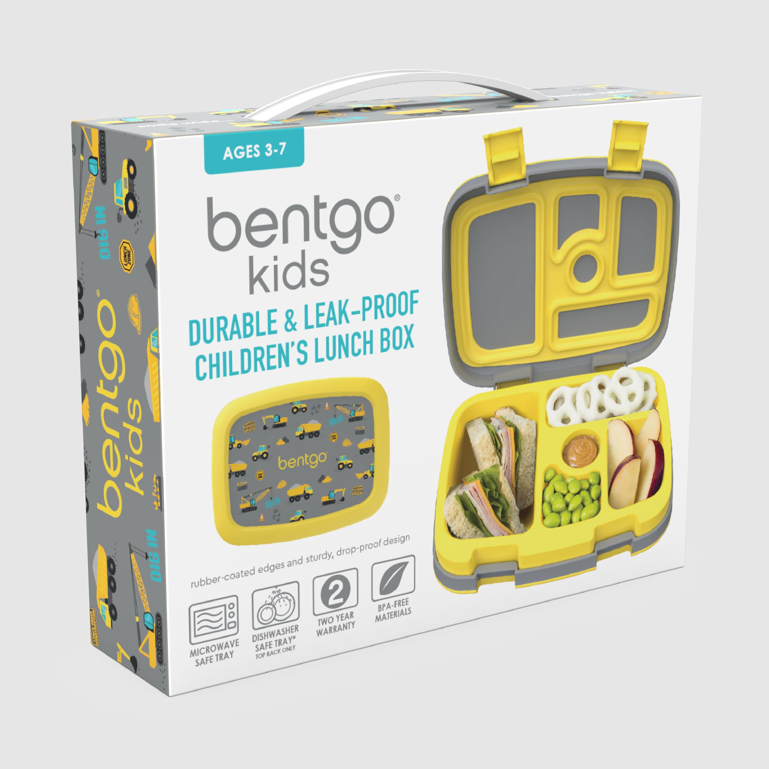 Bentgo Kids Prints Leak-Proof, 5-Compartment Bento-Style Kids Lunch Box - Ideal Portion Sizes for Ages 3-7, Durable, Drop-Proof, Dishwasher Safe, & PFAS & BPA-Free Materials (Unicorn)