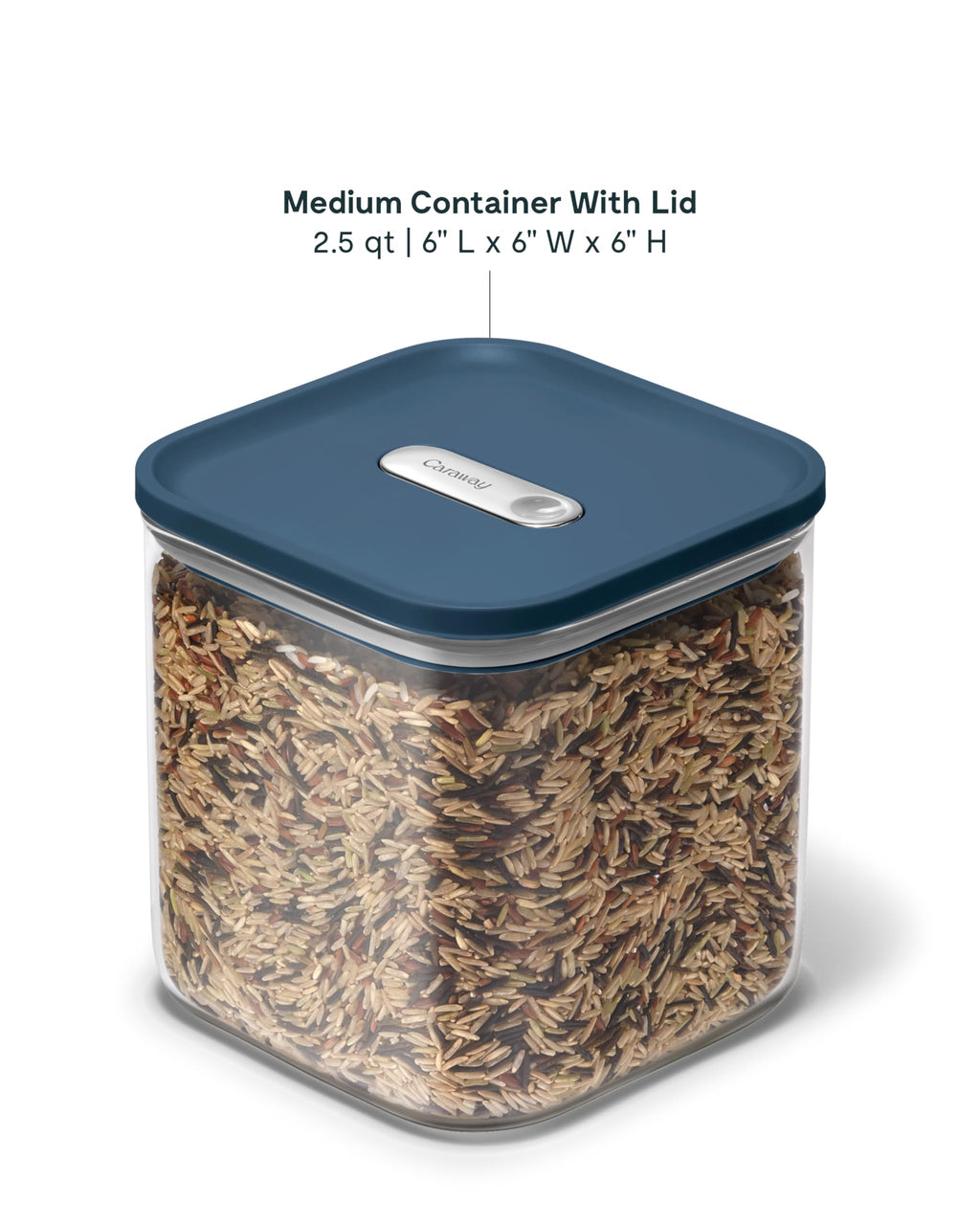 Caraway 4qt Glass Airtight Food Storage Container with Lid – Non-Toxic, BPA-Free Kitchen Storage Container – Stackable, Space-Saving Airtight Container for Dry Goods and More - Cream