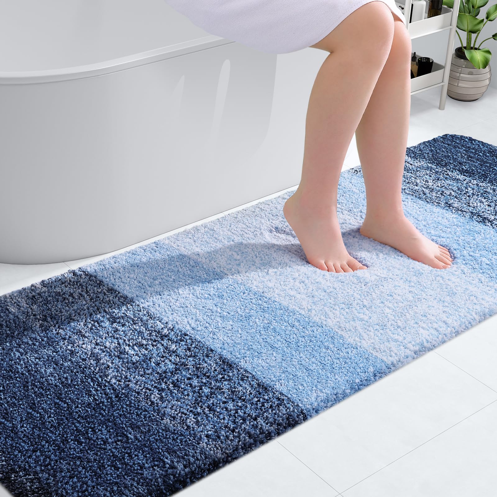 OLANLY Bathroom Rugs Mat 30x20, Extra Soft Absorbent Microfiber Bath Rugs, Rubber Backing, Quick Dry, Machine Washable Bath Mats for Bathroom Floor, Tub and Shower, Home Decor Accessories, Grey