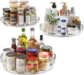 3 Pack Clear Lazy Susan Turntable Organizer for Cabinet, Table Top, Refrigerator, Kitchen Pantry Organizers and Storage, Spice Organizer, 12'', 10.6'', 9.25''