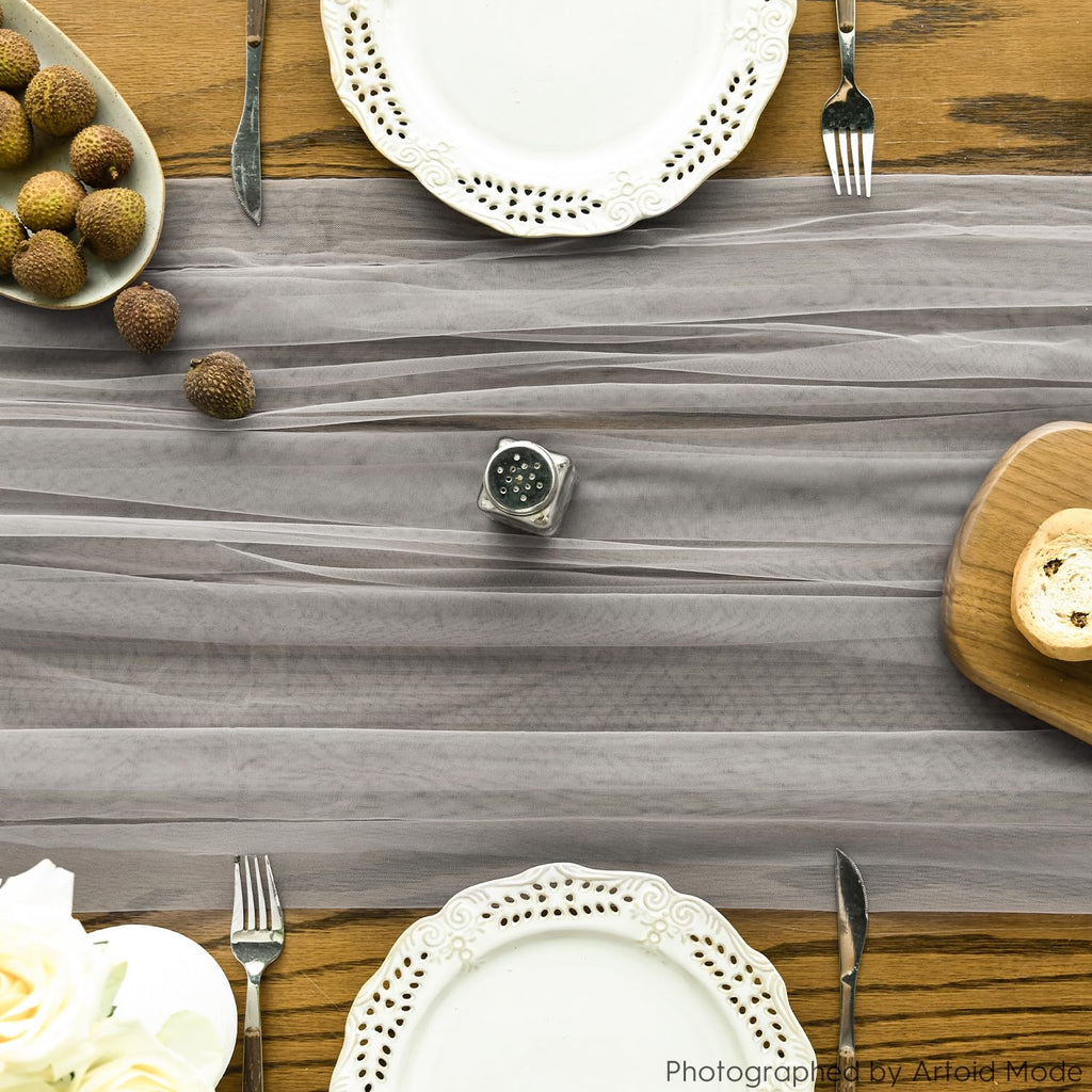 Artoid Mode Red Gauze Table Runner 120 Inch 10FT, Seasonal Sheer Kitchen Dining Holiday Wedding Birthday Baby Shower Table Decor for Home Party