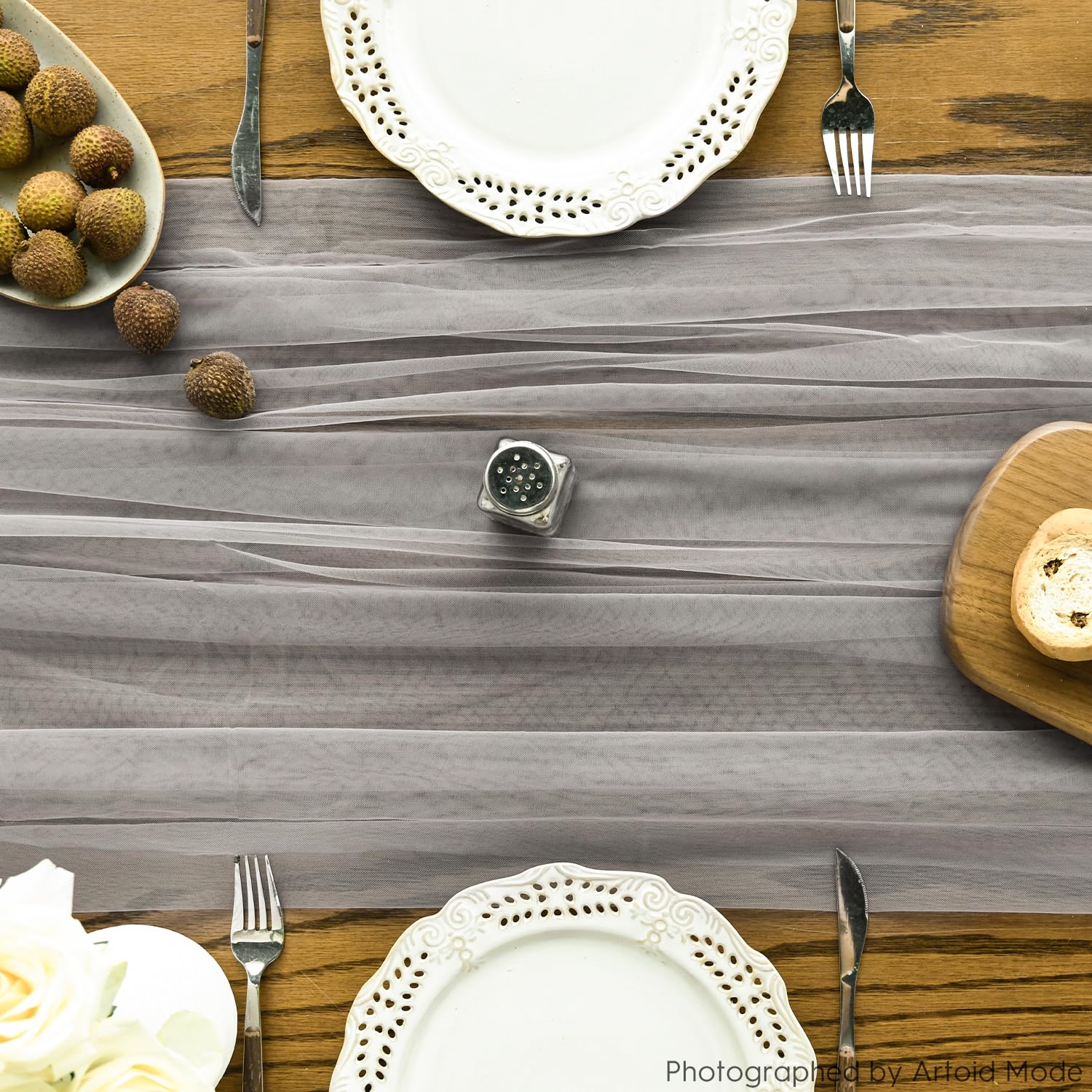 Artoid Mode Red Gauze Table Runner 120 Inch 10FT, Seasonal Sheer Kitchen Dining Holiday Wedding Birthday Baby Shower Table Decor for Home Party