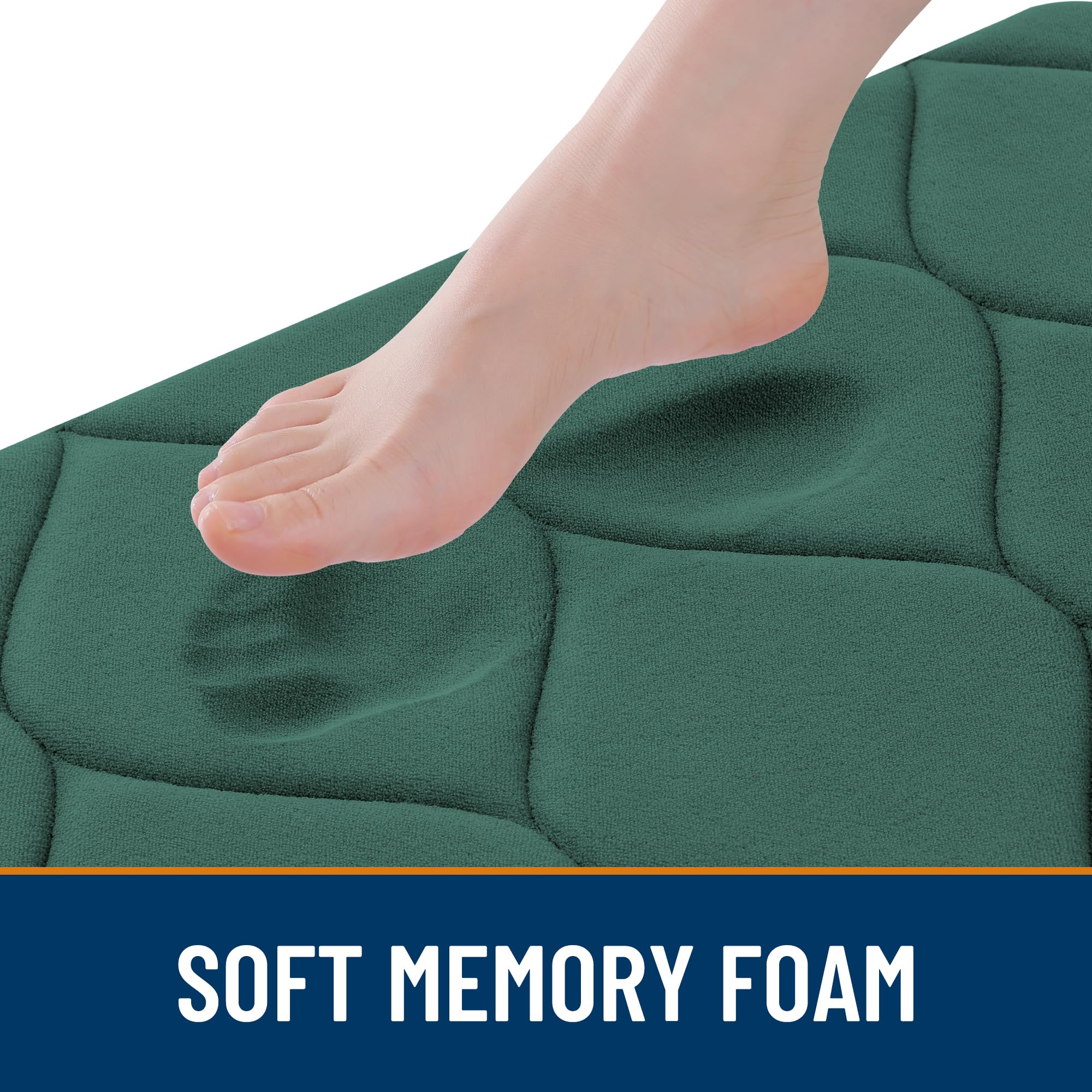 Smiry Memory Foam Bath Mat 30''x20'', Ultra Soft Non-Slip Bathroom Rug, Plush Water Absorbent Quick Dry and Machine Washable Floor Mat for Shower, Tub & Home Decor, Grey