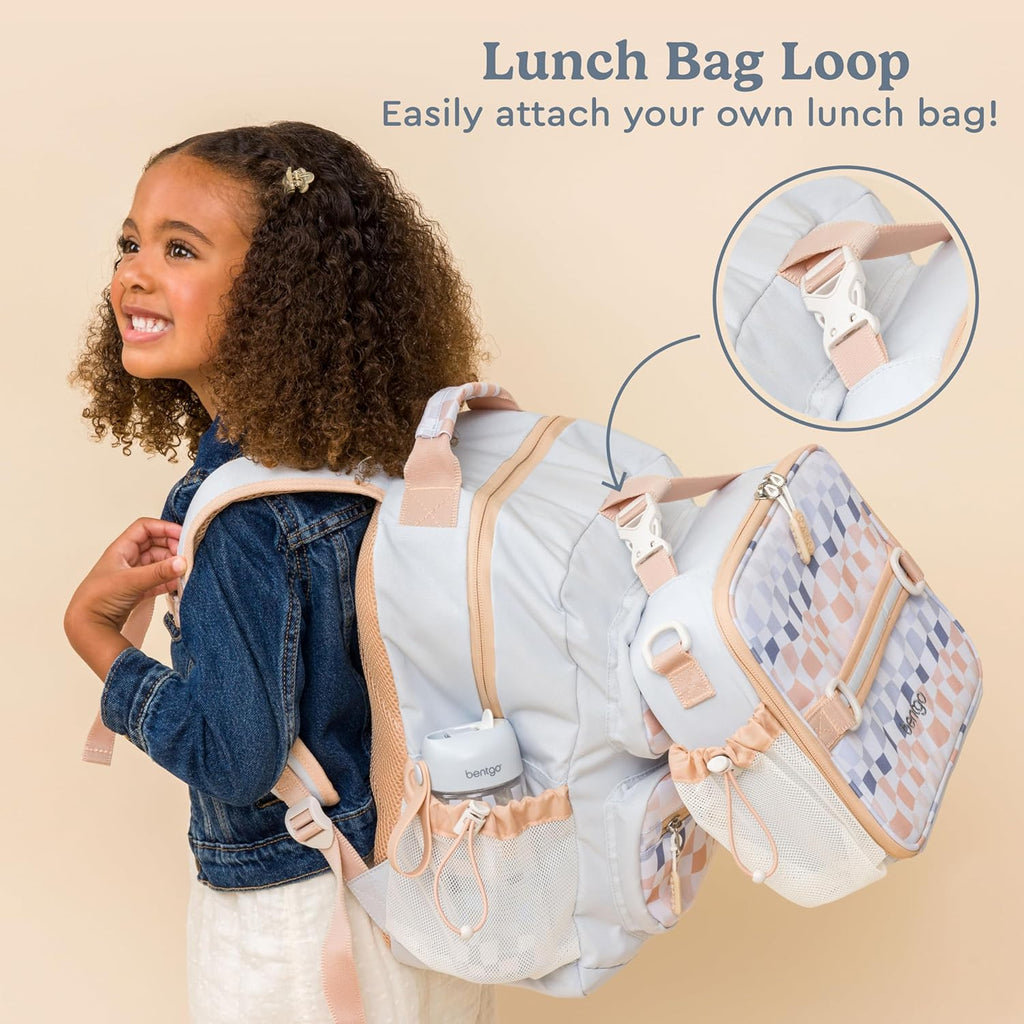 Bentgo® Kids 14” Backpack Set With Kids Prints Lunch Box (Checker Gradient)
