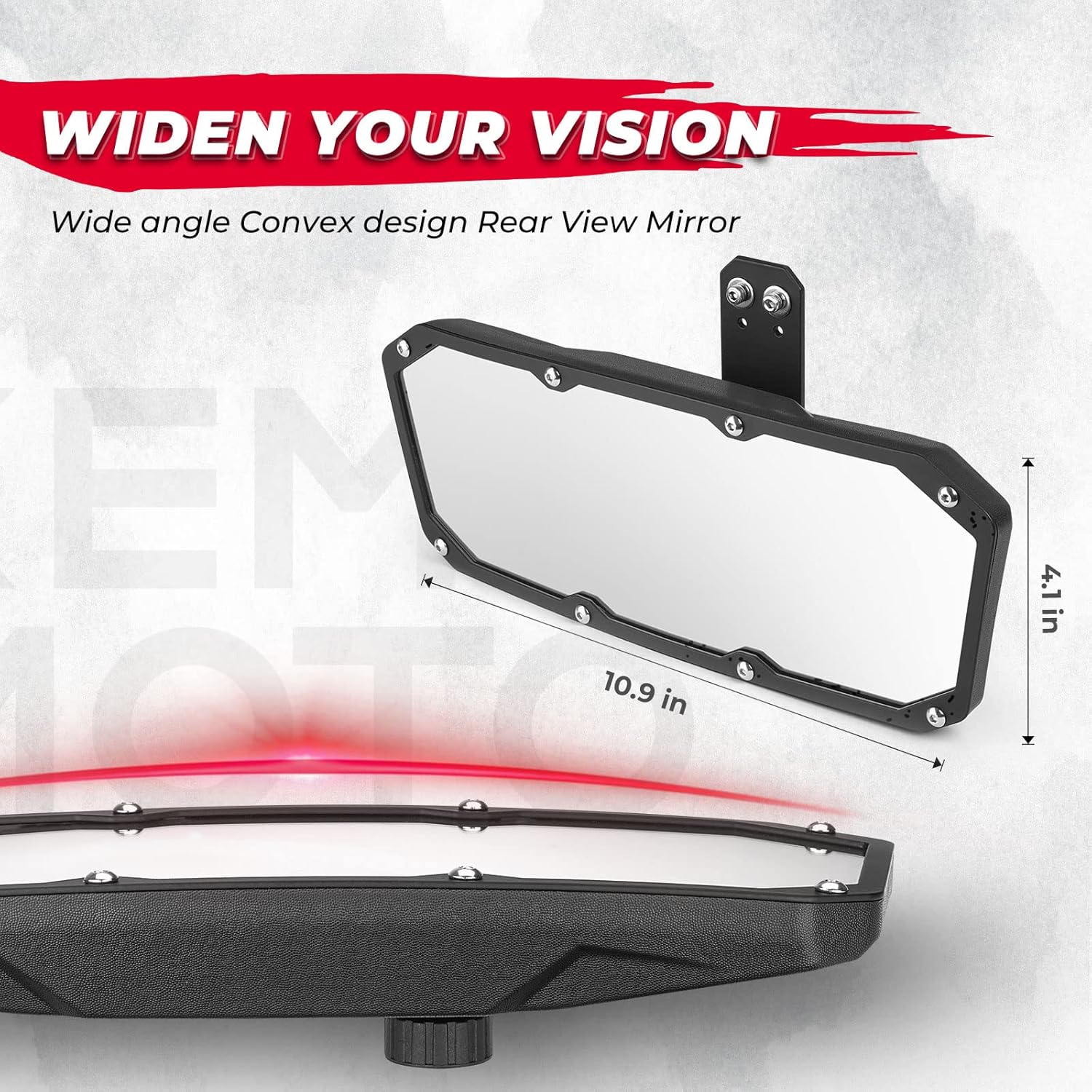 KEMIMOTO UTV Side Mirrors And Center Mirror Set Compatible With Polaris Ranger 500 900 1000 XP Defender w/Pro-Fit Profiled Tube UTV Rearview Mirrors Rear View Mirror Accessories
