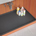 2025 Pro Sevenblue Waterproof Under Sink Mat, 22" x 19" Under Sink Liner and Protector for Bottom of Kitchen Sink, Bathroom Silicone Basin Undersink Mat Cabinet Shelf Drip Tray (Black, 22" L×19" W)