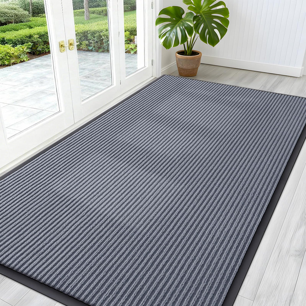 OLANLY Front Door Mat Indoor Outdoor Entrance, Waterproof Heavy Duty Doormat, Fade Resistant, Low Profile, Easy Clean Patio Porch Welcome Floor Mats for Entry, 29.5x17, Grey