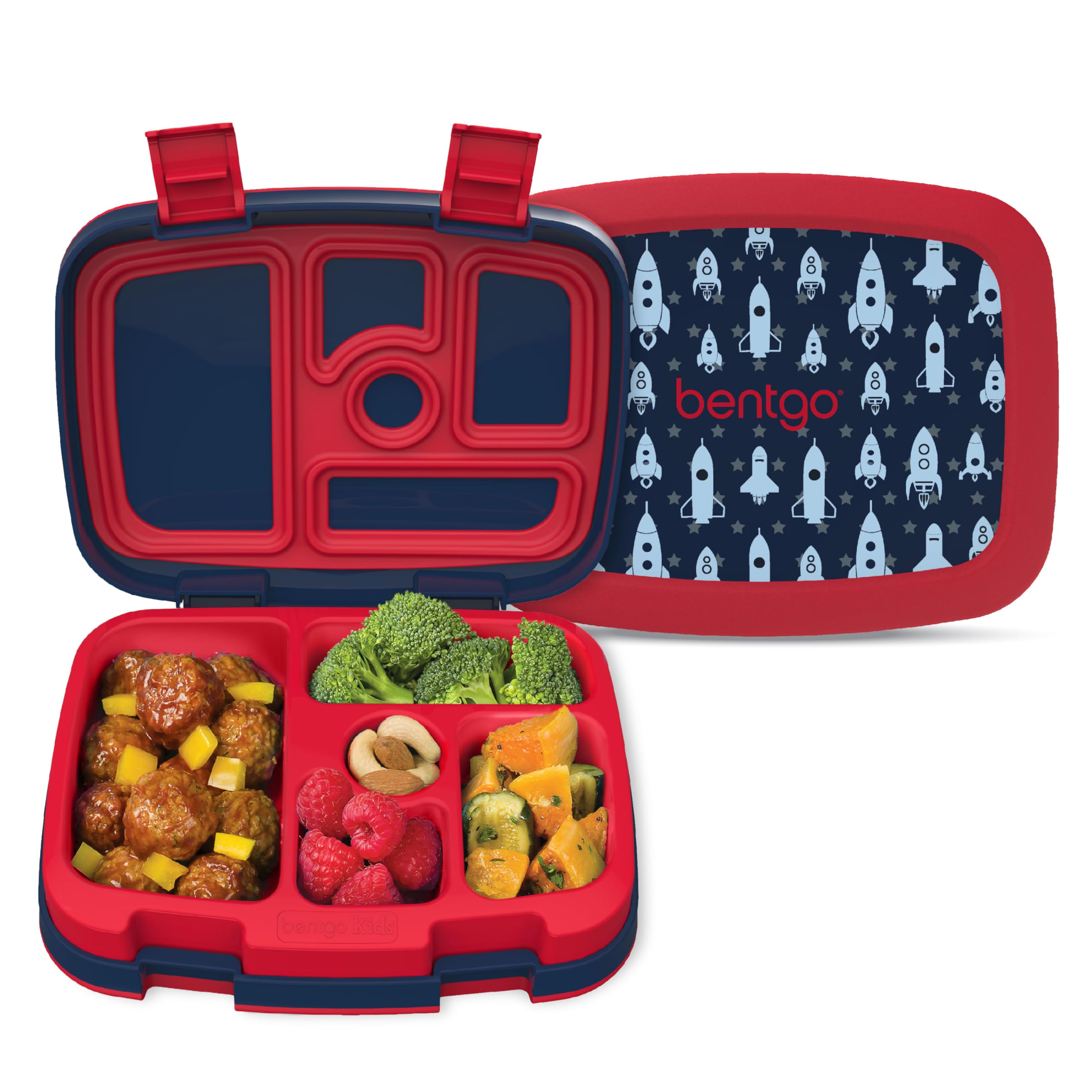 Bentgo Kids Prints Leak-Proof, 5-Compartment Bento-Style Kids Lunch Box - Ideal Portion Sizes for Ages 3-7, Durable, Drop-Proof, Dishwasher Safe, & PFAS & BPA-Free Materials (Unicorn)