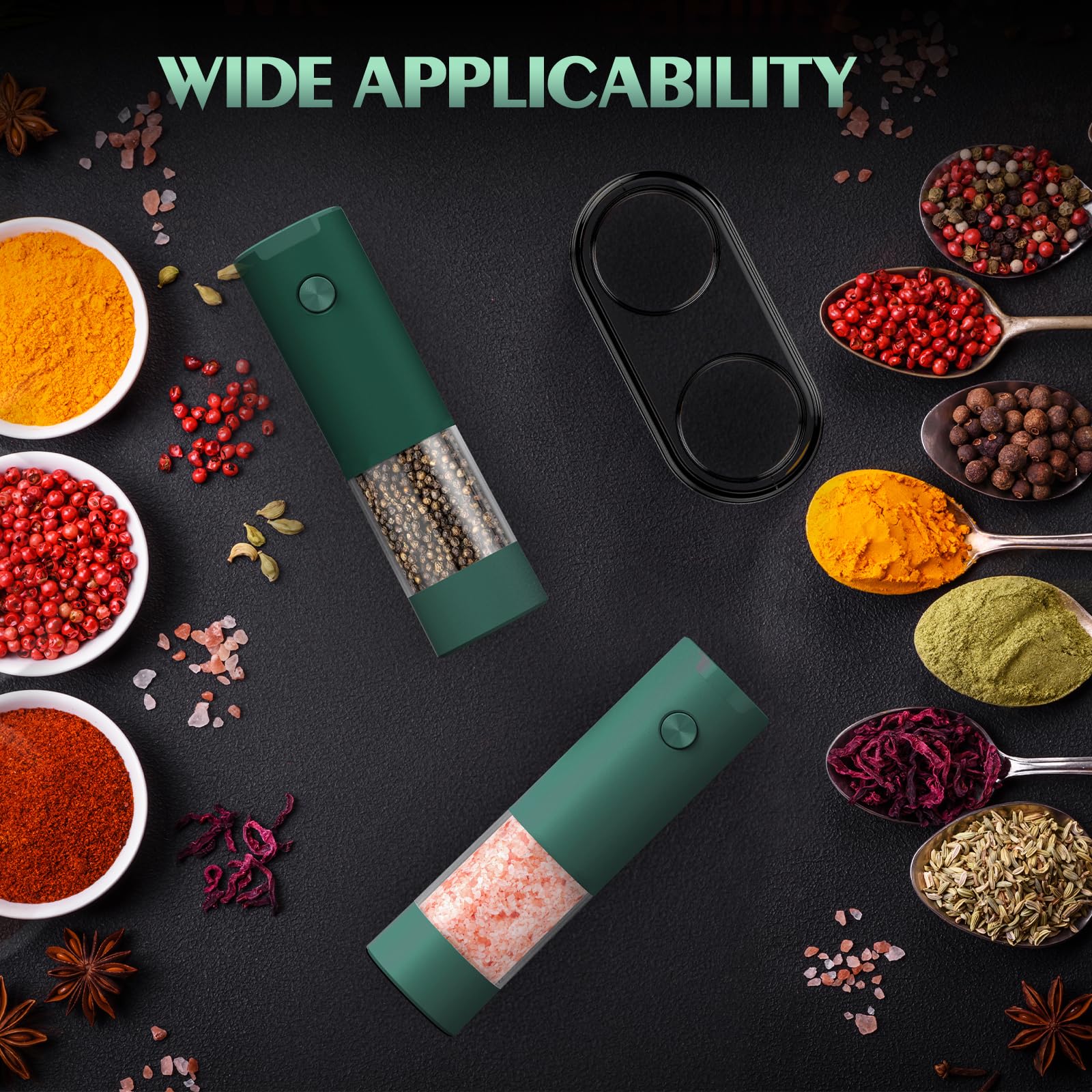 Electric Salt and Pepper Grinder Set Automatic Battery Pepper Mill Shakers Adjustable Coarseness Upgraded Larger Capacity with Led Home and Kitchen Appliances Birthday Gifts for Women Mom