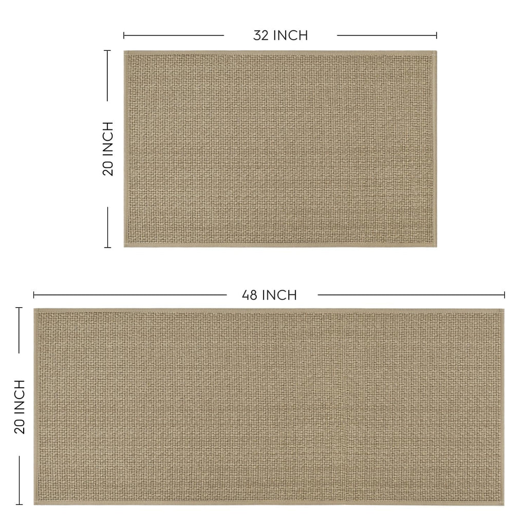 Artoid Mode Washable Non Slip Kitchen Rugs and Mats Set of 2, Rubber Backing Absorbent Kitchen Mats for Floor Front of Sink - 17x29 and 17x47 Inch
