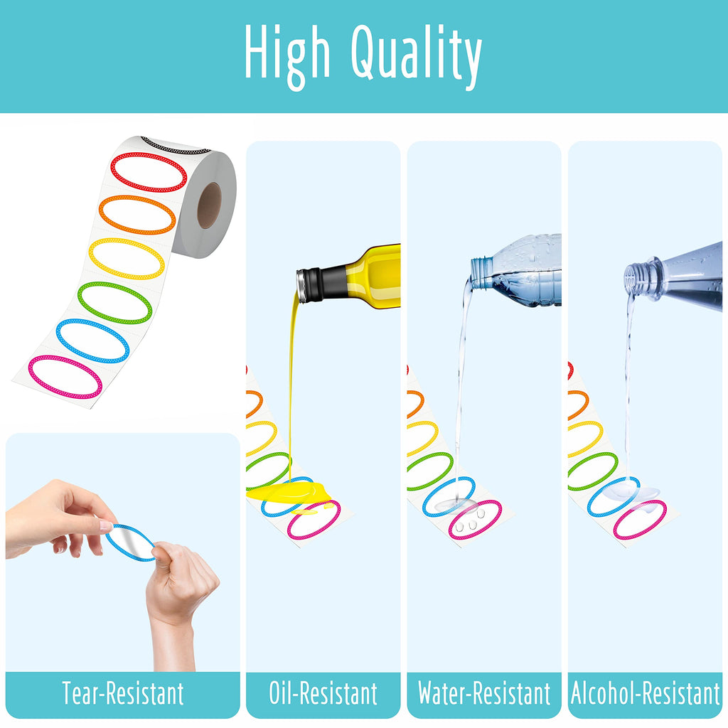 500 Removable Freezer Pantry Canning Labels Set Water Oil Resistant with Perforation Line for Food Containers Jars Kitchen Restaurant Storage Organization