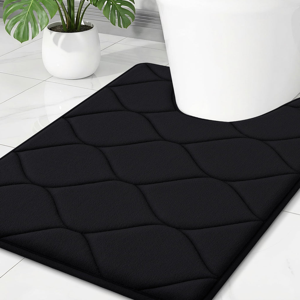 Smiry Memory Foam Bath Mat 30''x20'', Ultra Soft Non-Slip Bathroom Rug, Plush Water Absorbent Quick Dry and Machine Washable Floor Mat for Shower, Tub & Home Decor, Grey