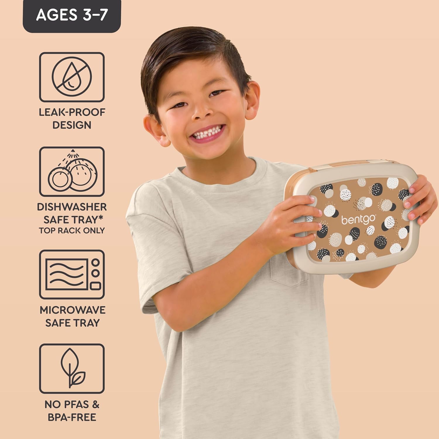 Bentgo® Kids 14” Backpack Set With Kids Prints Lunch Box (Spots & Dots)