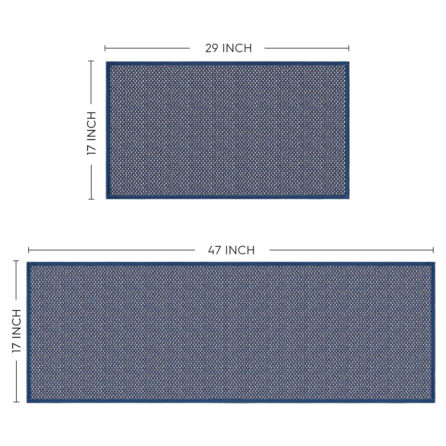 Artoid Mode Washable Non Slip Kitchen Rugs and Mats Set of 2, Rubber Backing Absorbent Kitchen Mats for Floor Front of Sink - 17x29 and 17x47 Inch