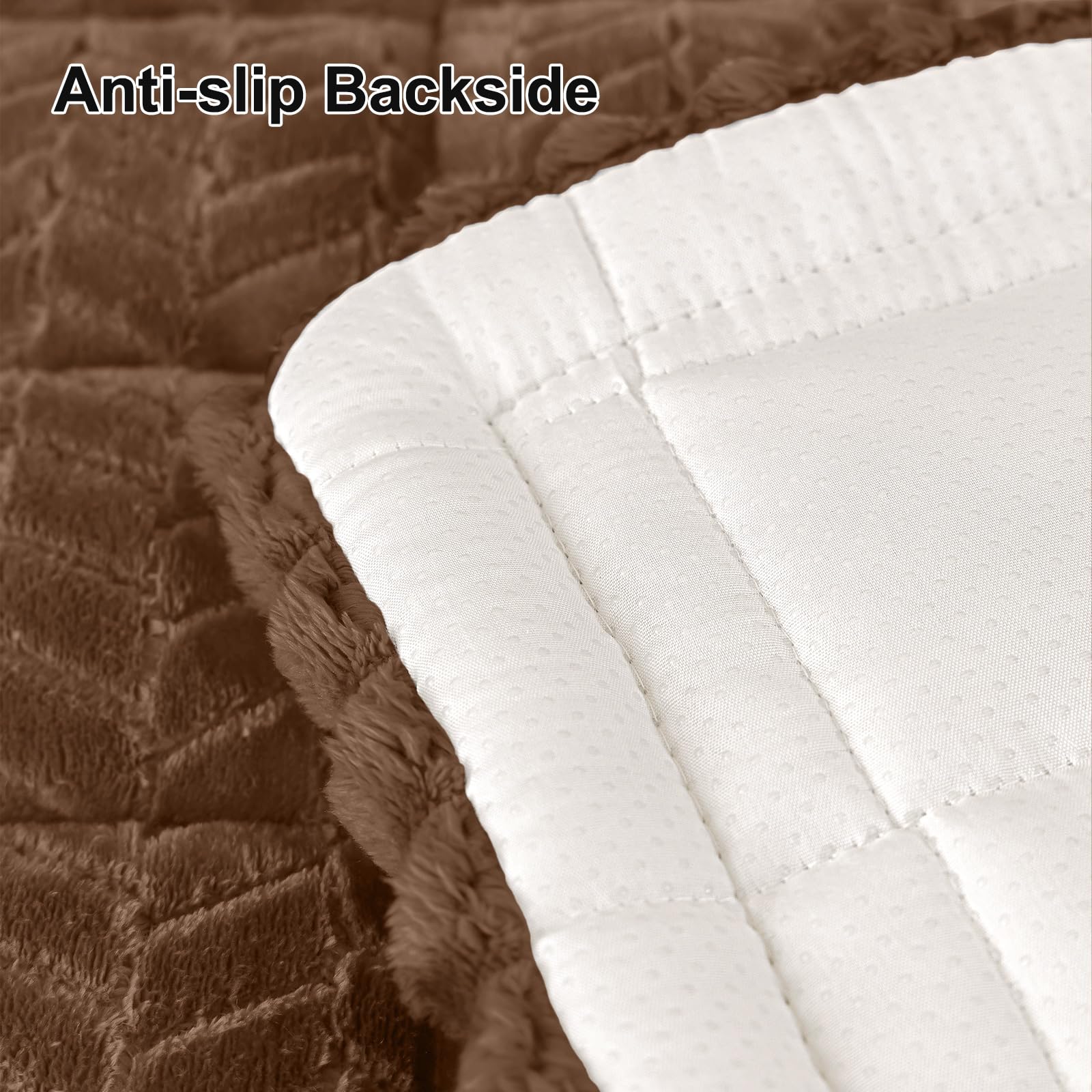Smiry Non Slip Couch Covers for Dogs, Fuzzy Pet Couch Covers for 2-3 Cushion Sofa Pet Friendly, Soft Sofa Slipcovers Cushion Furniture Protector Washable (Beige, 27.6" x 59")