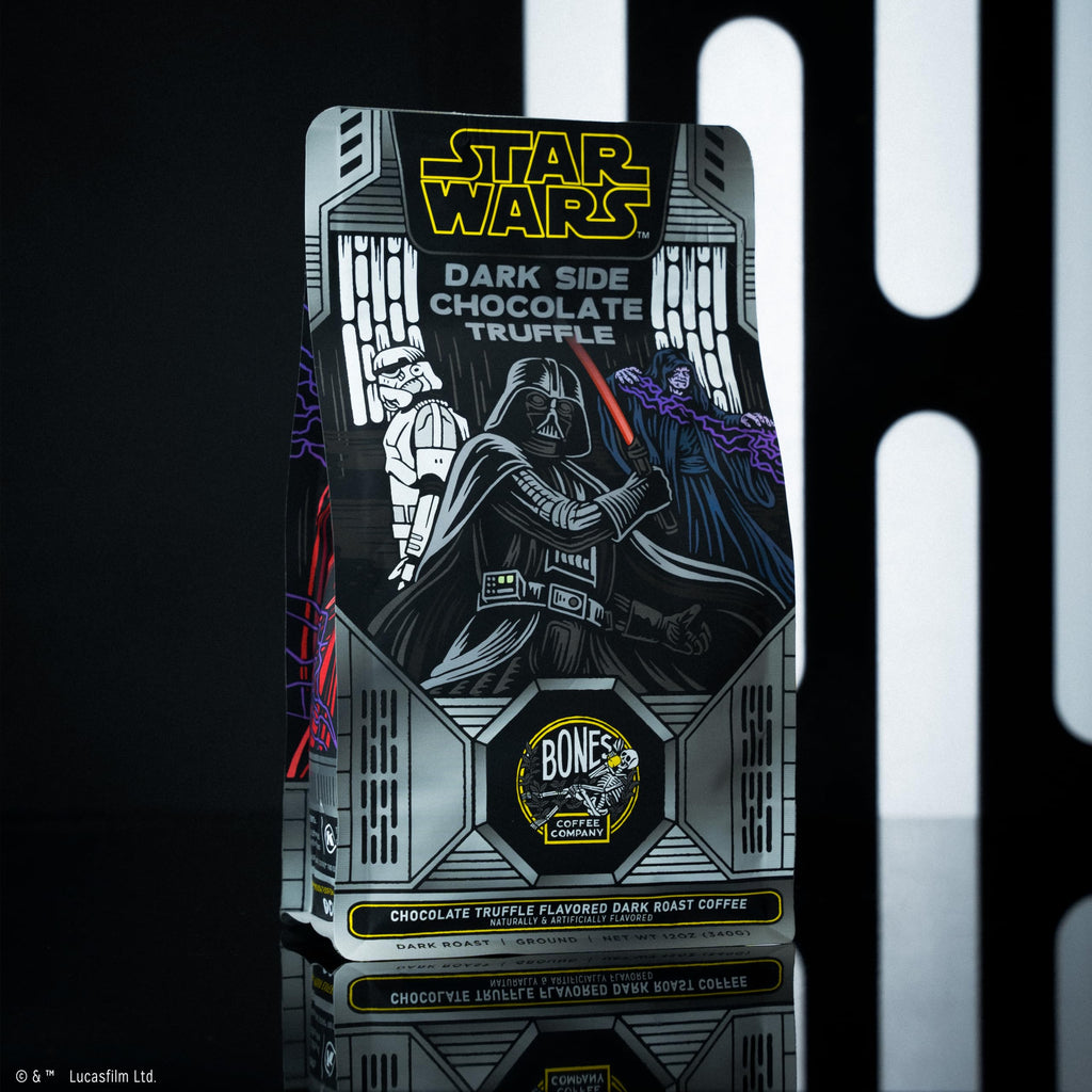 Bones Coffee Company Star Wars Wookiee Cookie Chocolate Chip Cookie Flavored Coffee, Medium Roast Low Acid Arabica Beans Compatible with Auto drip and French Press Coffee Maker, 12 Oz Ground
