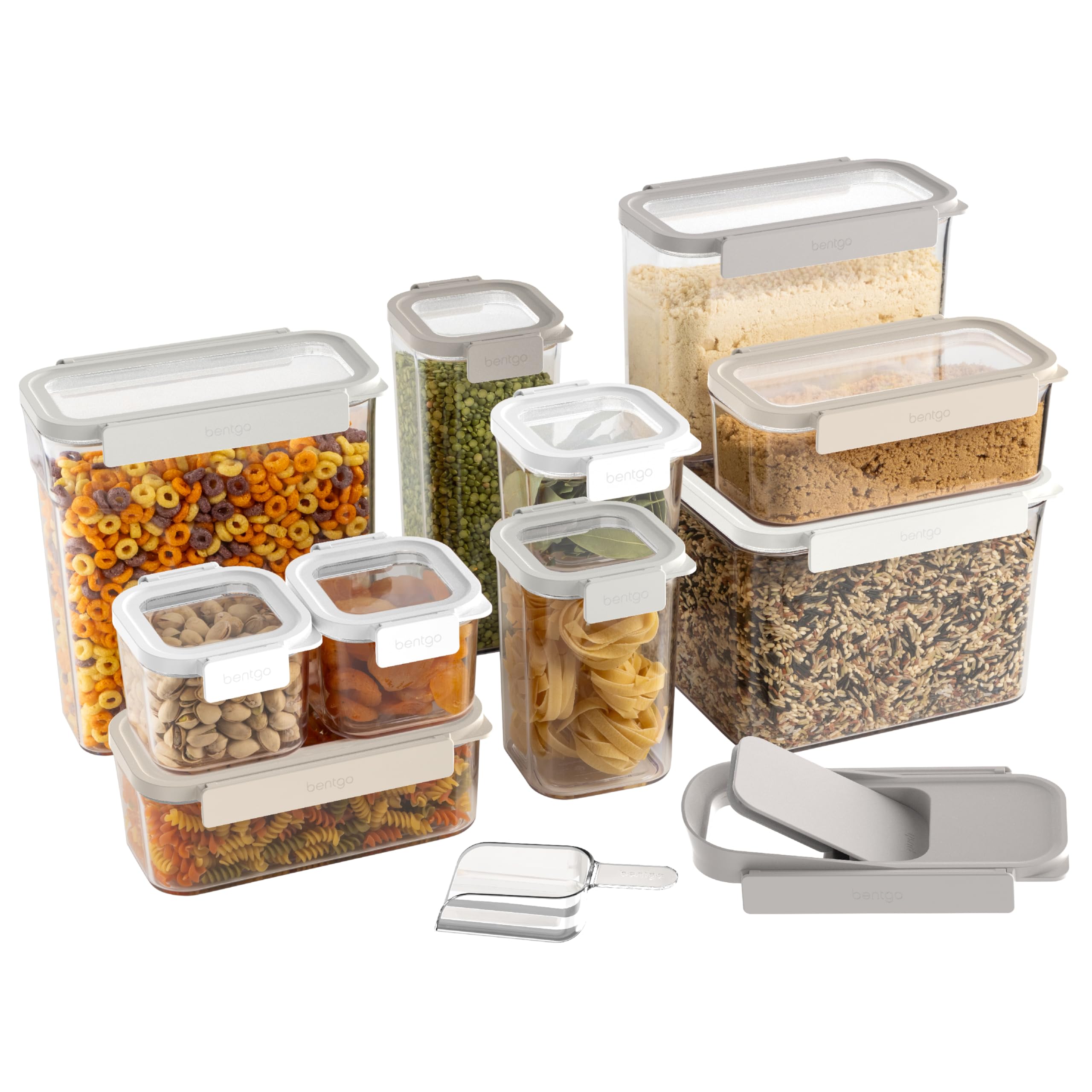 Bentgo Pantry - 3-Piece All Purpose Scoop Set, 1/2 Cup (4 oz) Spoon, Clear & Lightweight, Ideal for Scooping Flour, Sugar, Coffee, Candy, & More for Kitchen and Pantry Containers (Clear)