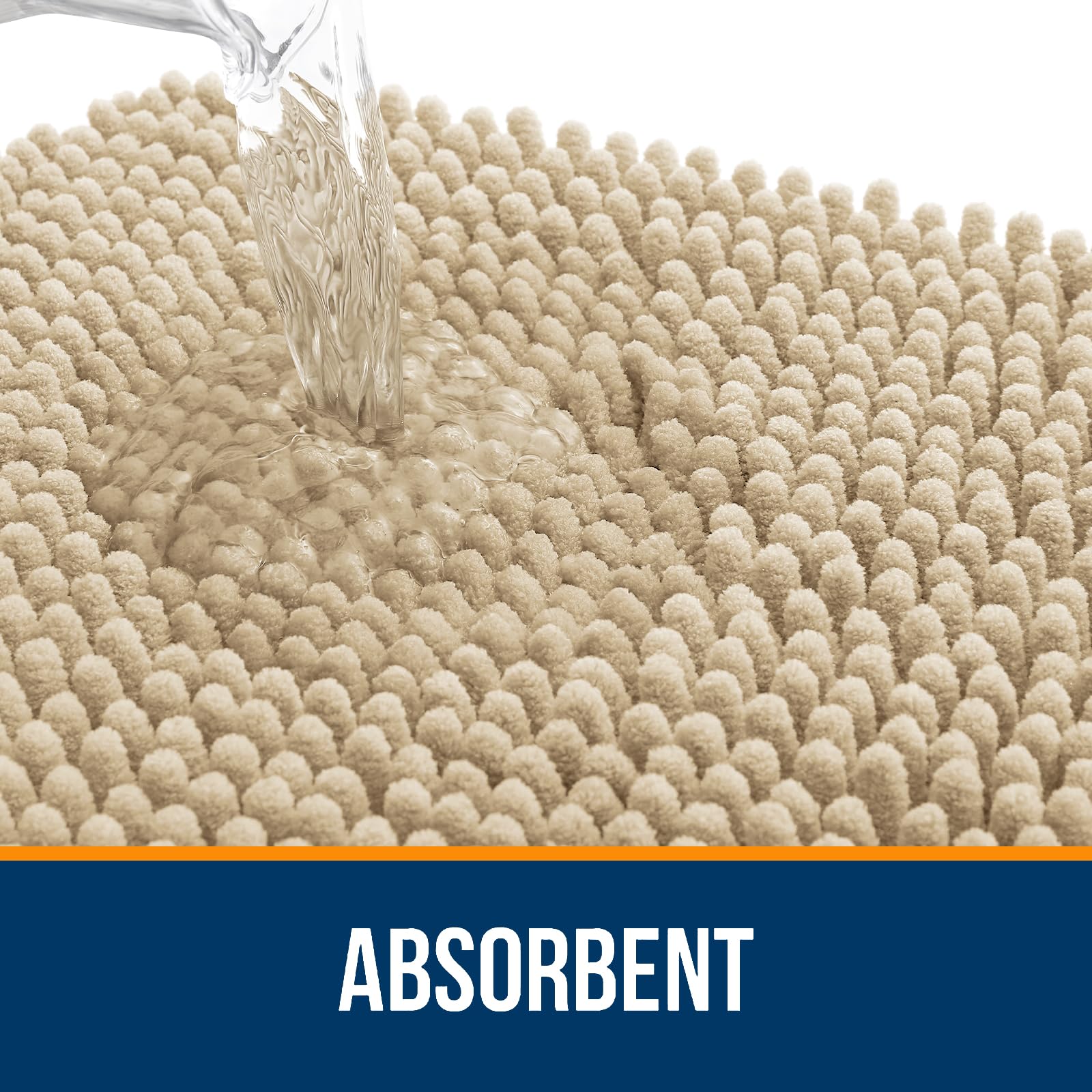 OLANLY 30-inch Round Bathroom Rugs, Extra Soft and Absorbent Chenille Bath Rugs, Quick Dry Machine Washable Bath Mats for Bathroom Floor, Tub and Shower, Home Decor Accessories, Grey