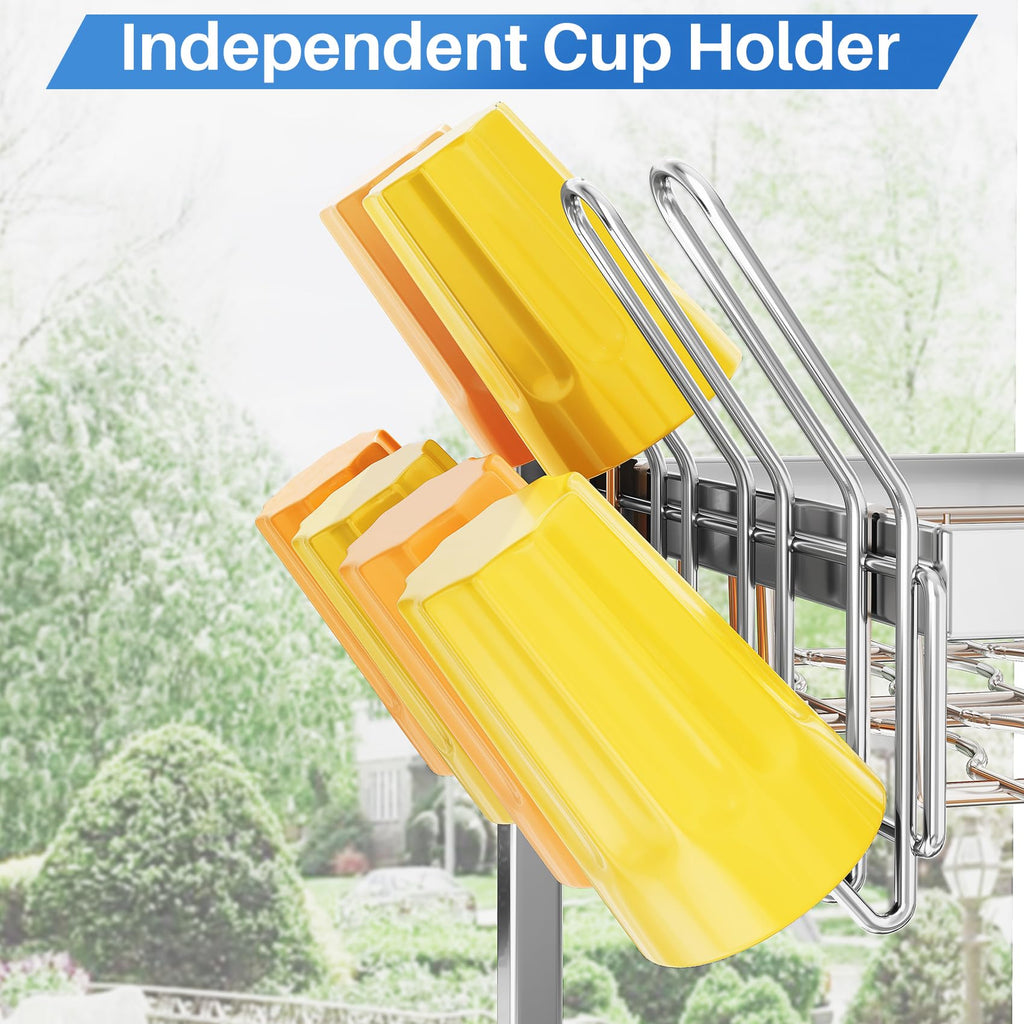 SNTD Over The Sink Dish Drying Rack - Adjustable Dish Rack for Kitchen Counter, Metal (Black)