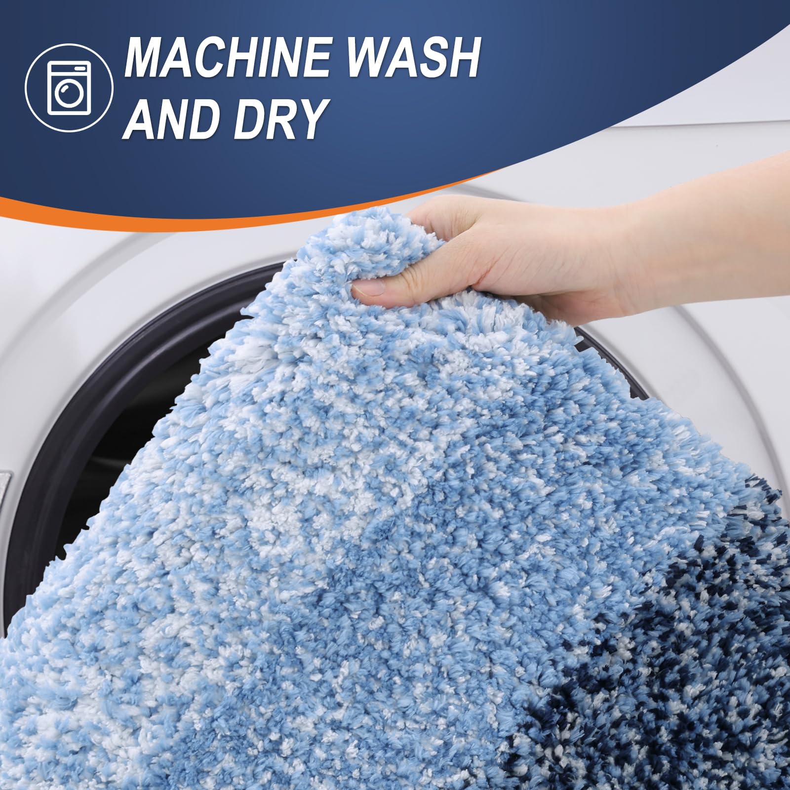 OLANLY Bathroom Rugs Sets 3 Piece, Soft Microfiber Absorbent Bath Mat, U-Shaped Contour Toilet Mat and Toilet Lid Cover, Quick Dry, Machine Washable, Toilet Cover and Rug Set for Bathroom, Grey