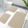 OLANLY Bathroom Rugs Sets 3 Piece, Soft Absorbent Chenille Bath Mats and U-Shaped Contour Toilet Rug, Quick Dry, Home Decor Accessories, Bath Mat Set for Bathroom (30"x20"+24"x16"+24"x20", Grey)