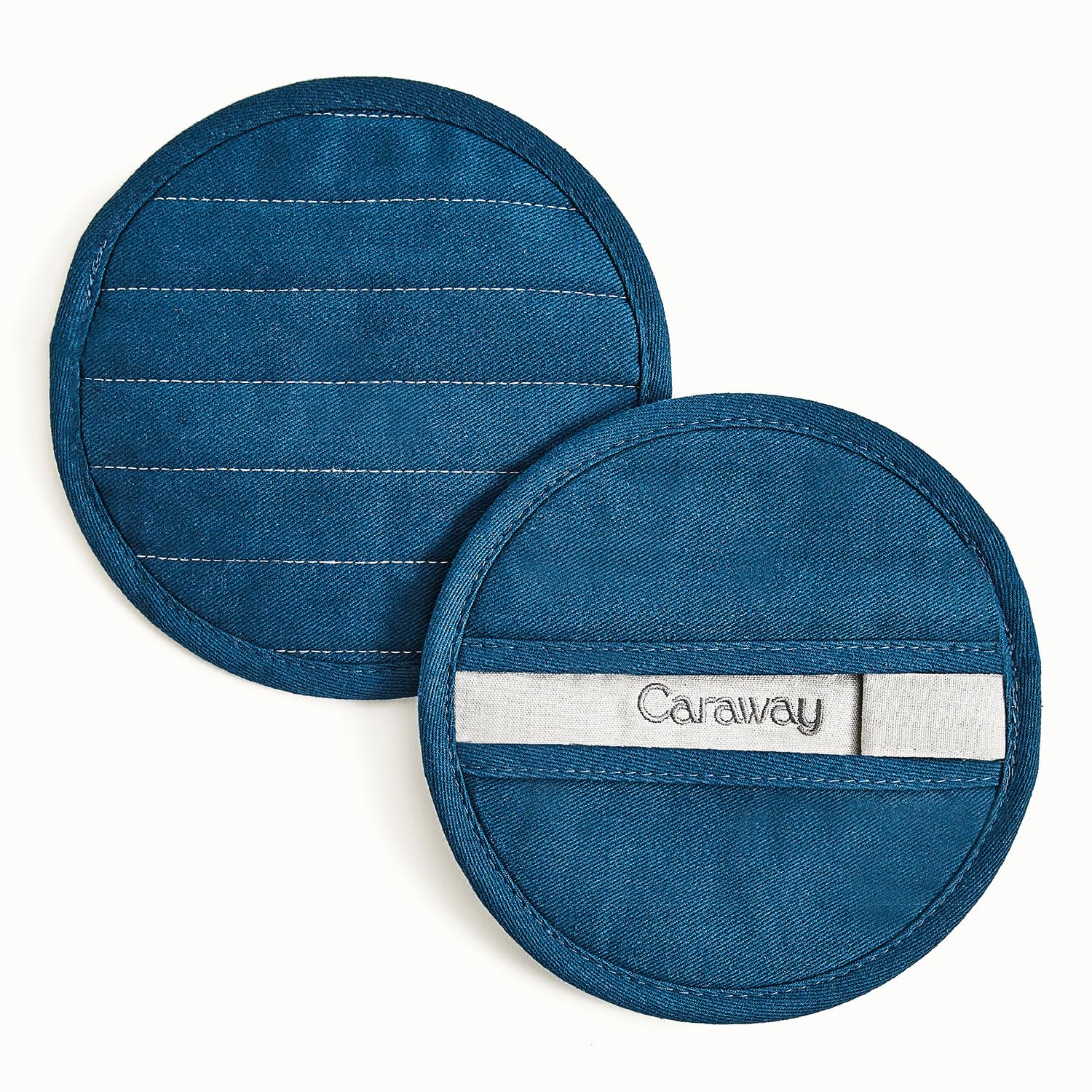 Caraway Pot Holders - 100% Organic Cotton Pot Holder - Double-Layer Stain Resistant Stitching - Resists High Heat & Low Cold Temperatures - Machine Washable - Cream