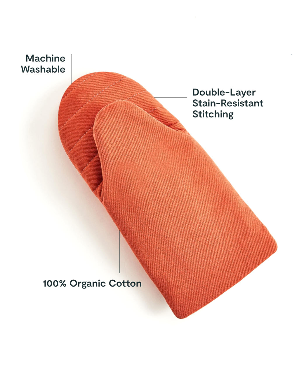 Caraway Oven Mitts - 100% Organic Cotton Oven Mitt - Double-Layer & Stain-Resistant Stitching - Safe Handling of Hot Kitchenware - Set of 2 - Cream