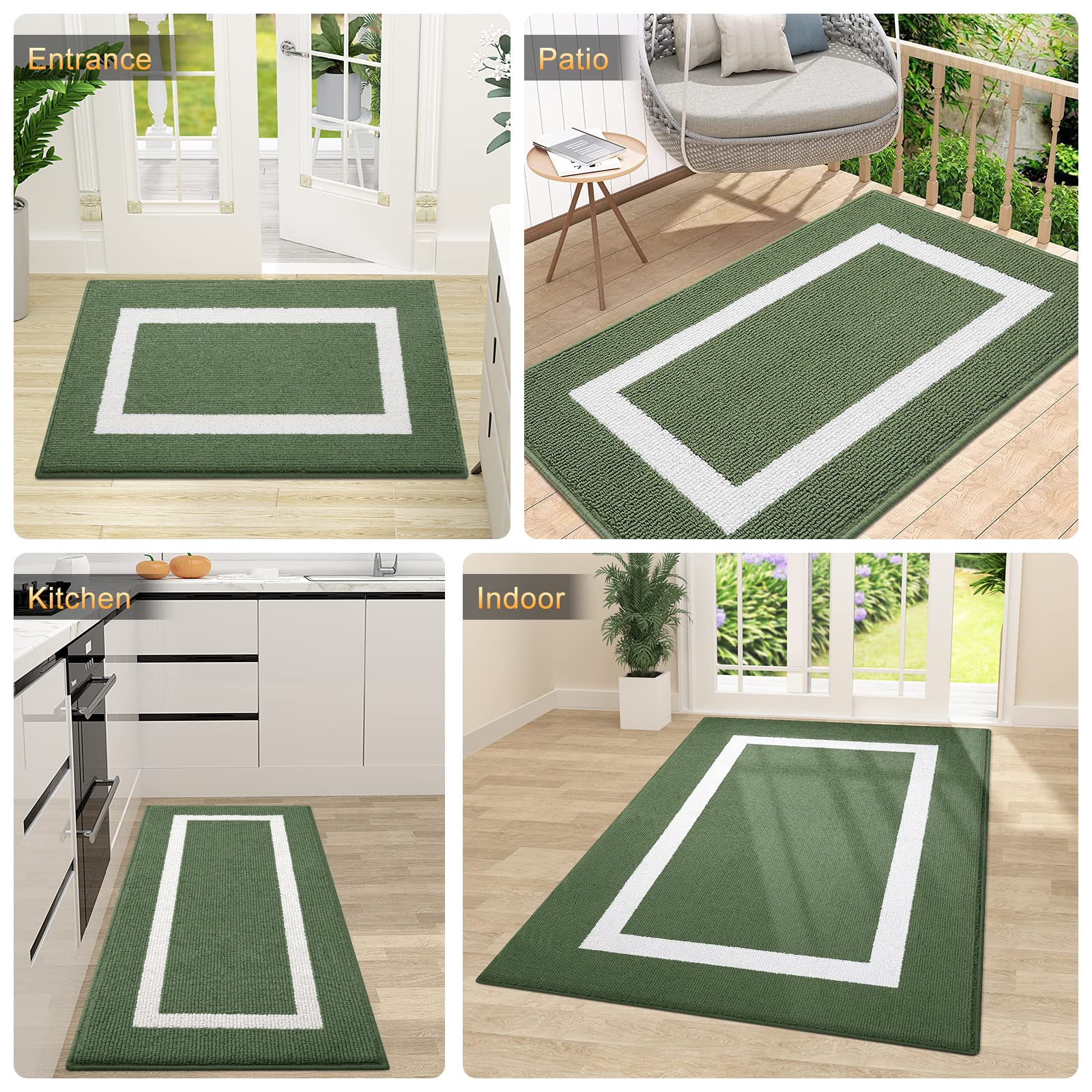 OLANLY Indoor Door Mat, 32x20, Non-Slip Absorbent Resist Dirt Entrance Mat, Washable Low-Profile Inside Entry Doormats for Entryway, Grey