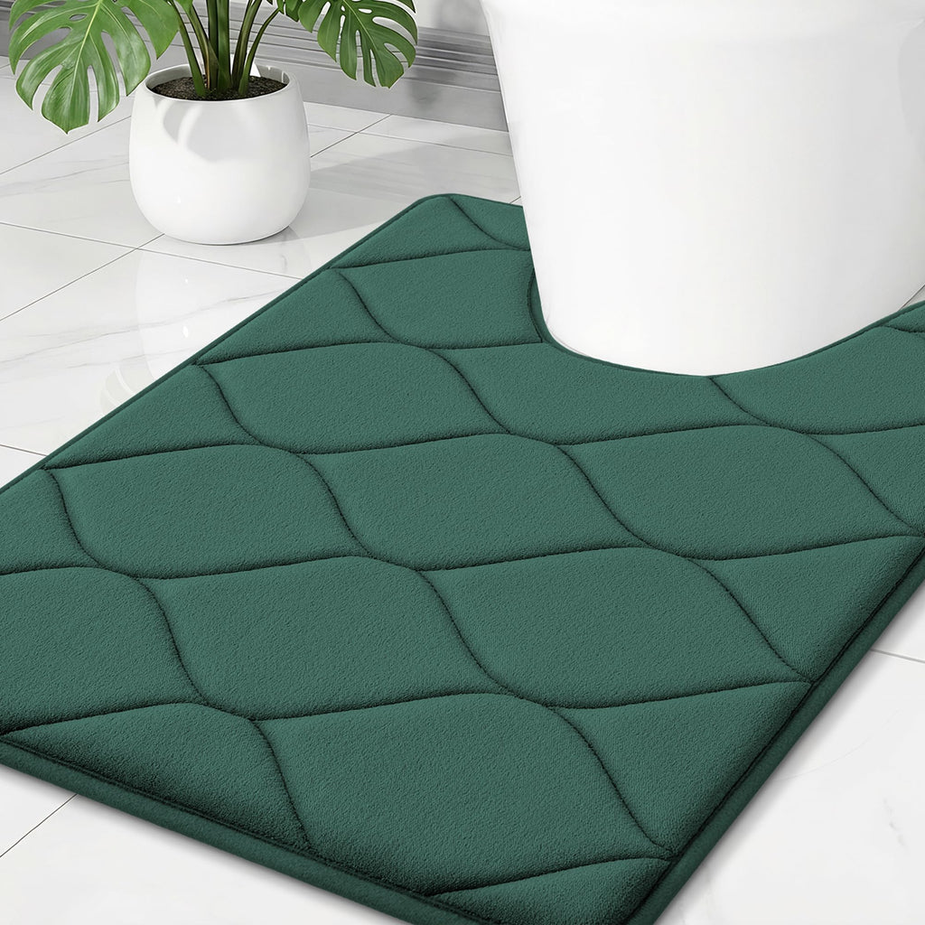 Smiry Memory Foam Bath Mat 30''x20'', Ultra Soft Non-Slip Bathroom Rug, Plush Water Absorbent Quick Dry and Machine Washable Floor Mat for Shower, Tub & Home Decor, Grey