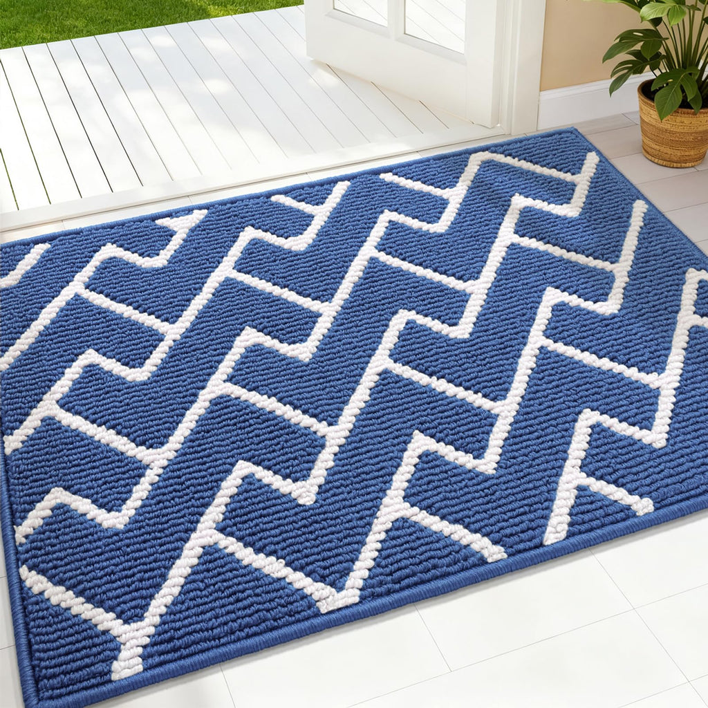OLANLY Front Door Mat, Non-Slip Rubber Backing, Dirt Resistant and Absorbent, Washable, Easy to Clean Low-Profile Indoor Doormat for Back Door, Entryway, Inside Entrance, 32x20, Grey