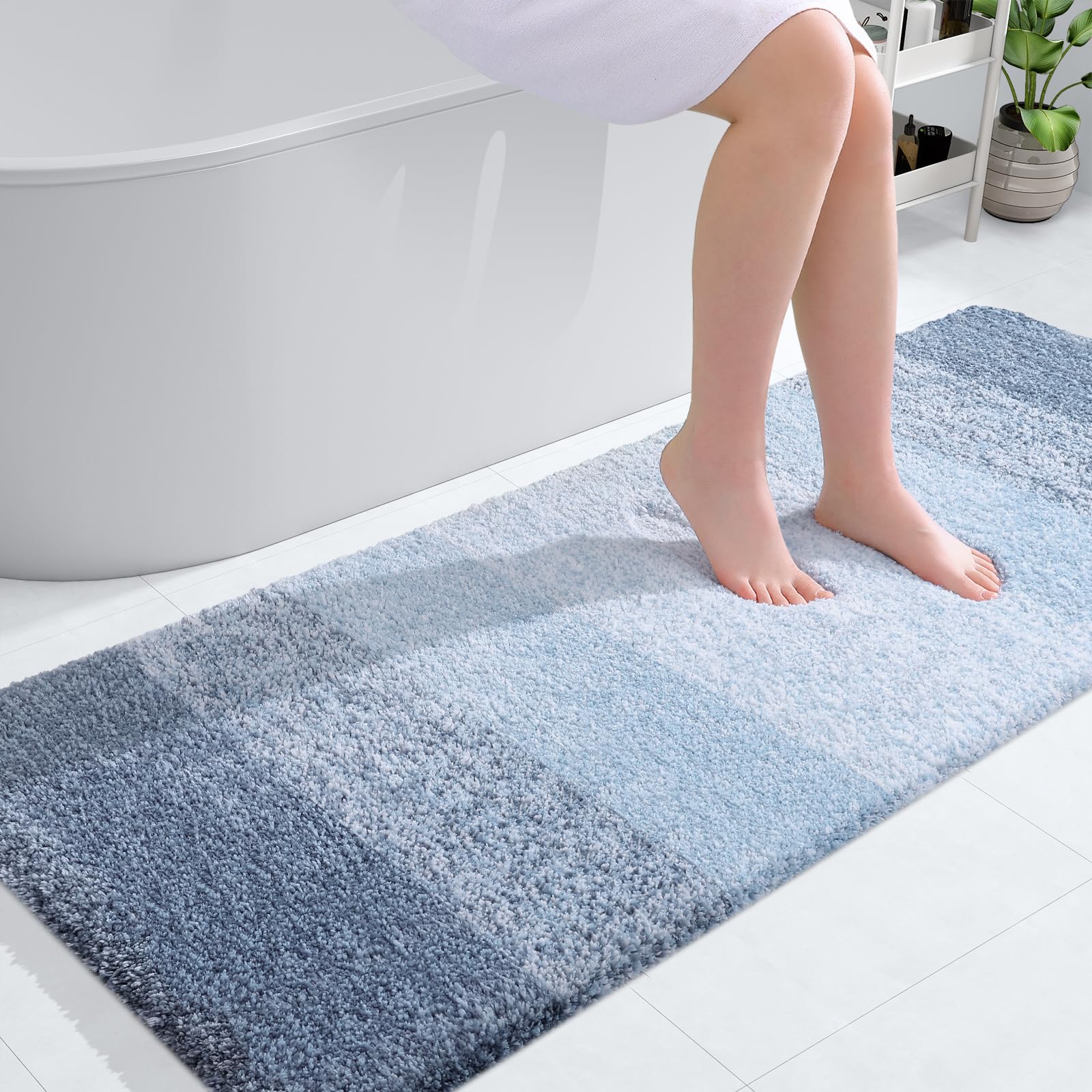 OLANLY Bathroom Rugs Mat 30x20, Extra Soft Absorbent Microfiber Bath Rugs, Rubber Backing, Quick Dry, Machine Washable Bath Mats for Bathroom Floor, Tub and Shower, Home Decor Accessories, Grey