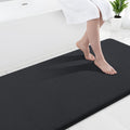 Smiry Memory Foam Bath Mat 30x20, Extra Soft and Absorbent Bathroom Mats, Non Slip Washable Carpet for Floor, Shower and Tub, Black