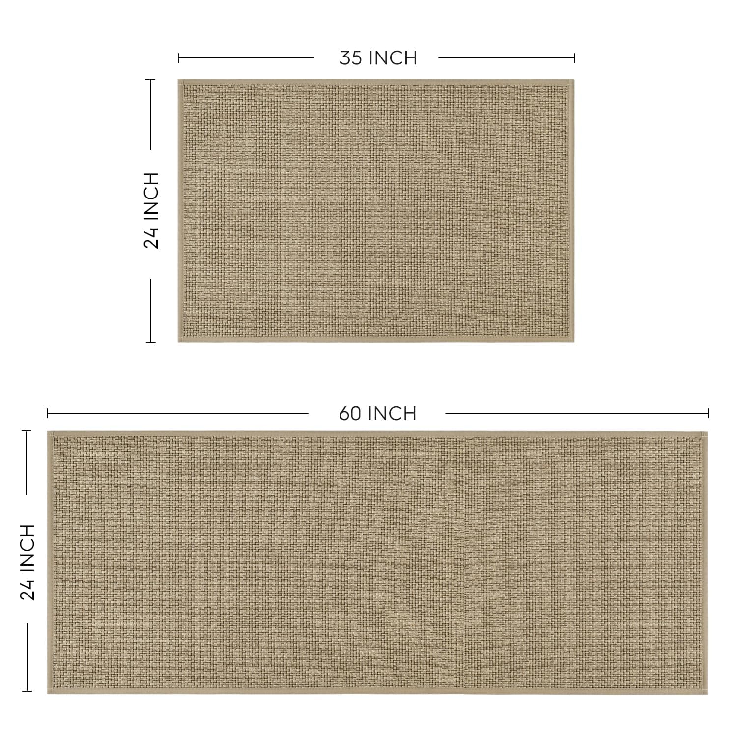 Artoid Mode Washable Non Slip Kitchen Rugs and Mats Set of 2, Rubber Backing Absorbent Kitchen Mats for Floor Front of Sink - 17x29 and 17x47 Inch