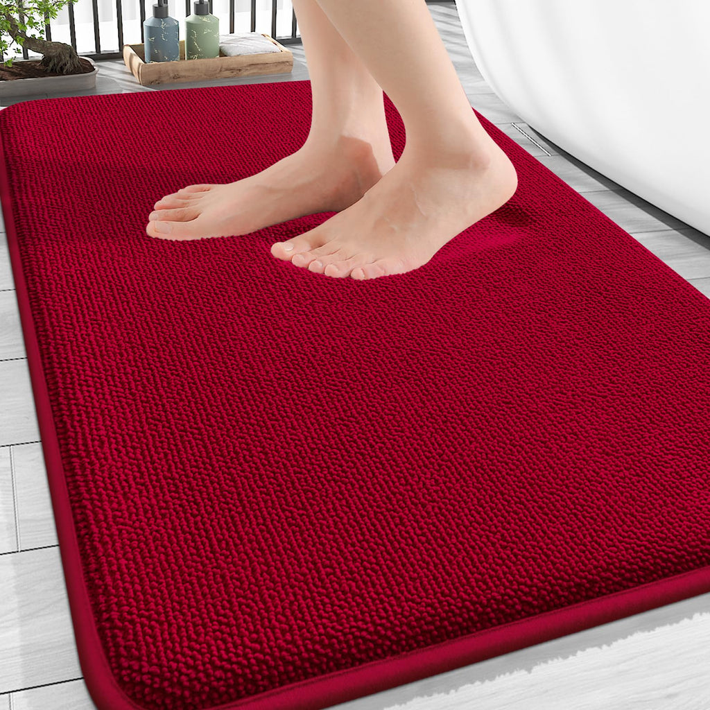 OLANLY Thick Memory Foam Bath Mat Rug 30x20, Extra Soft Absorbent Bathroom Rugs, Quick Dry Bath Mats, Non-Slip, Machine Washable Carpet for Bathroom, Tub and Shower, Home Decor Accessories, Grey