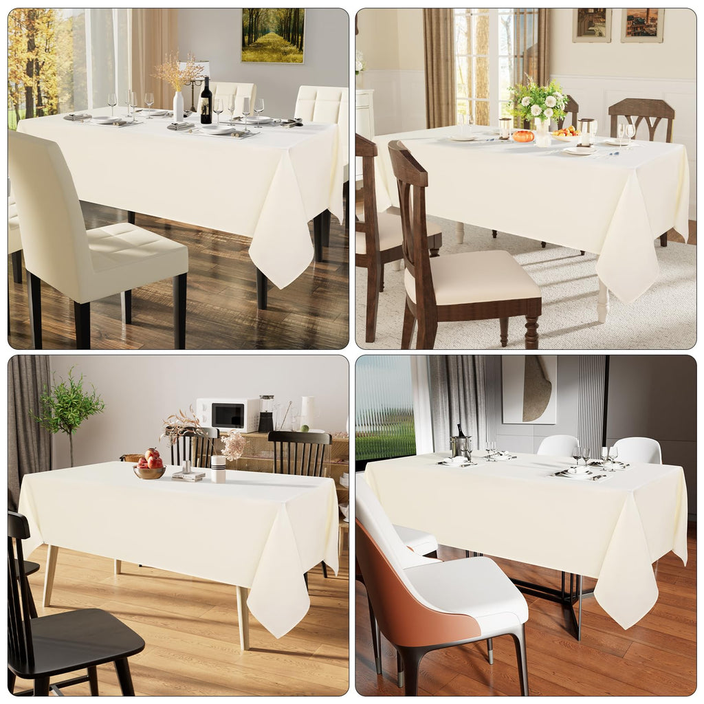 Smiry Rectangle Table Cloth, Waterproof Anti-Scratch Polyester Tablecloth, Decorative Washable Fabric Table Cover for Dining, Buffet, Parties and Outdoor, 60x84, Black