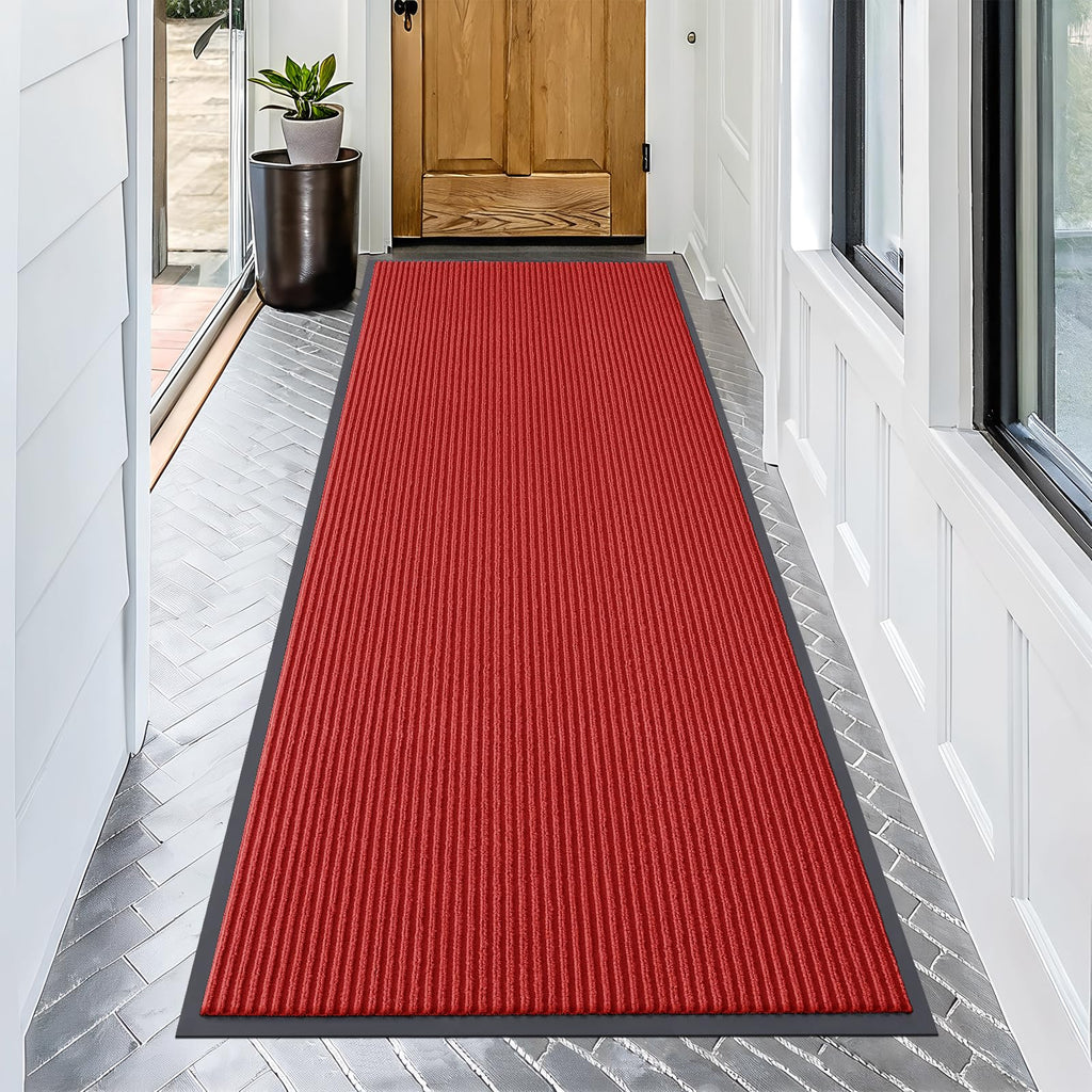 OLANLY Front Door Mat Indoor Outdoor Entrance, Waterproof Heavy Duty Doormat, Fade Resistant, Low Profile, Easy Clean Patio Porch Welcome Floor Mats for Entry, 29.5x17, Grey
