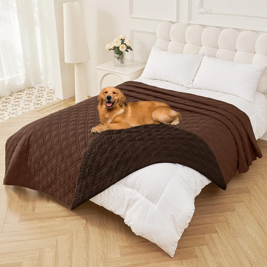 Smiry Waterproof Couch Covers for Dogs Washable, Reversible Pet Couch Covers for 3 Cushion Sofa Pet Friendly, Soft Sofa Furniture Protector for Dogs Cat Kids, Checkered (30"x70", Grey/Dark Grey)